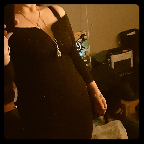 Black and gold Iris party dress size large - Picture 1 of 4